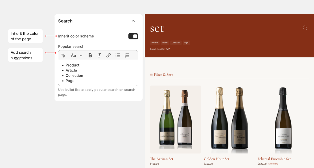 ormonte theme settings