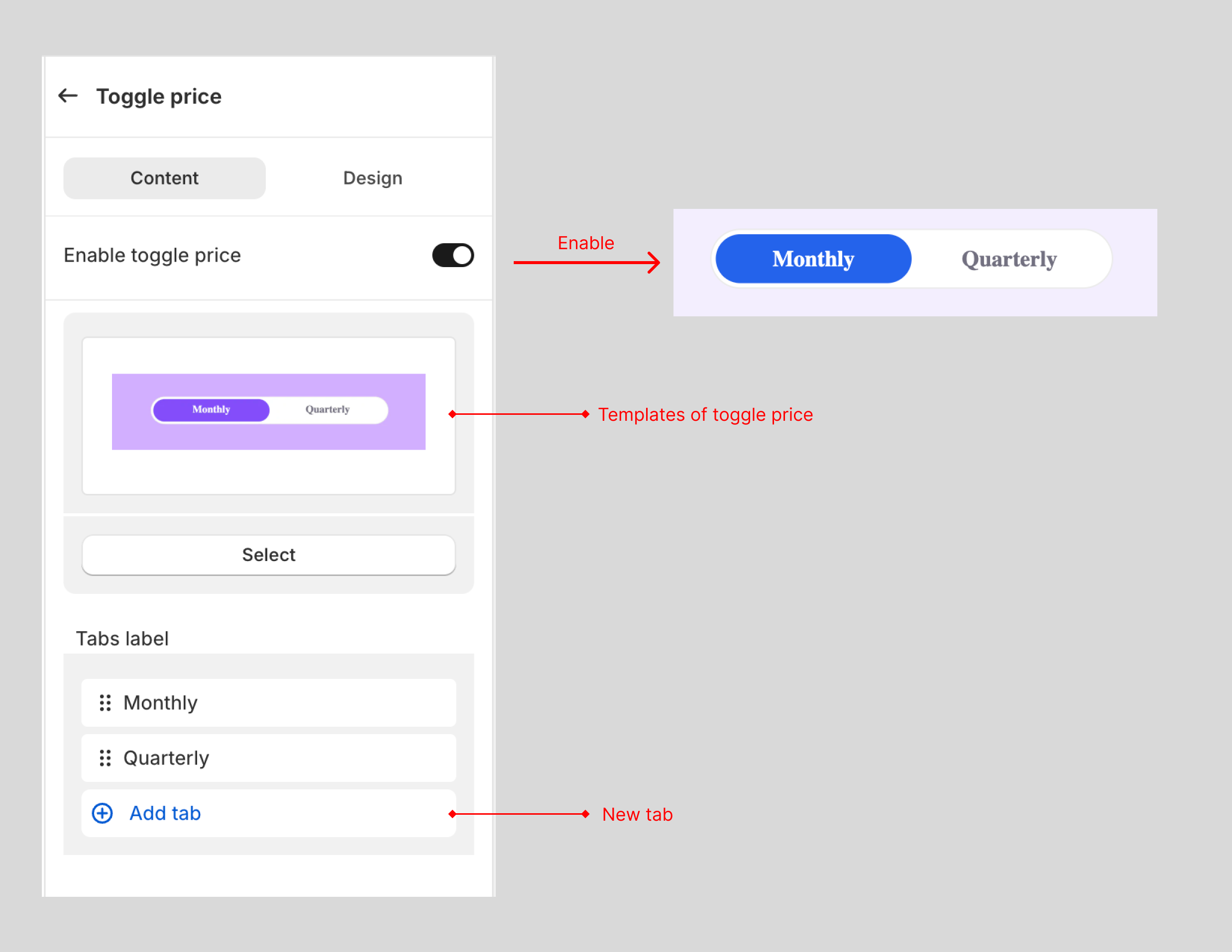 Toggle Price