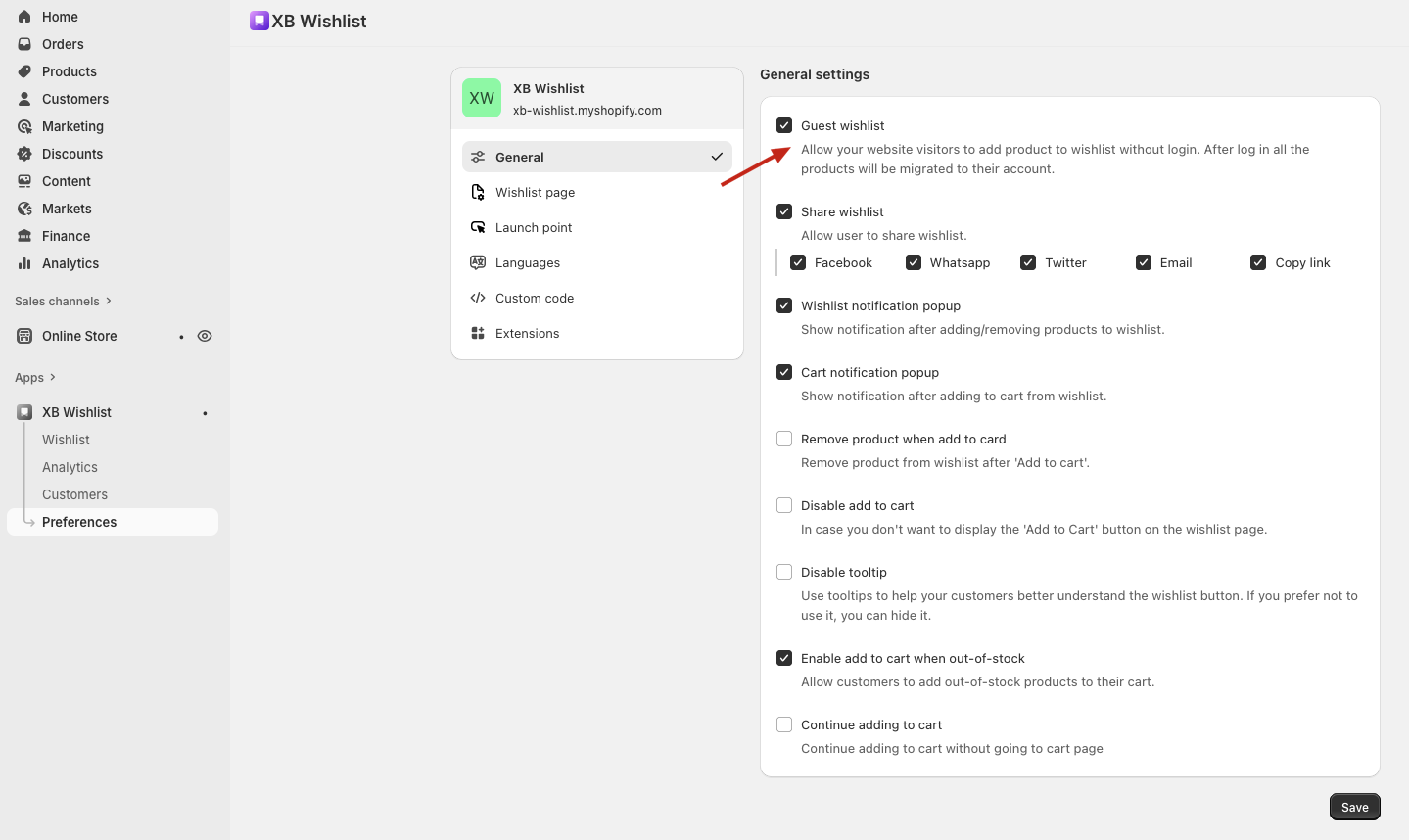 Enable guest wishlist